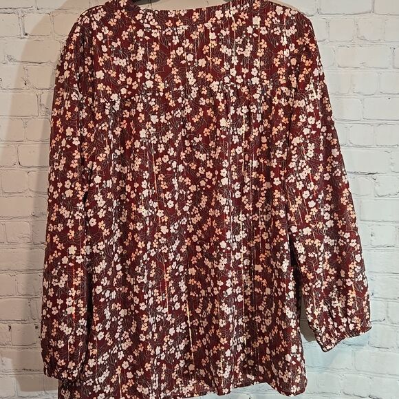 Woman Within Plus Size 1X Floral Blouse - Picture 7 of 10